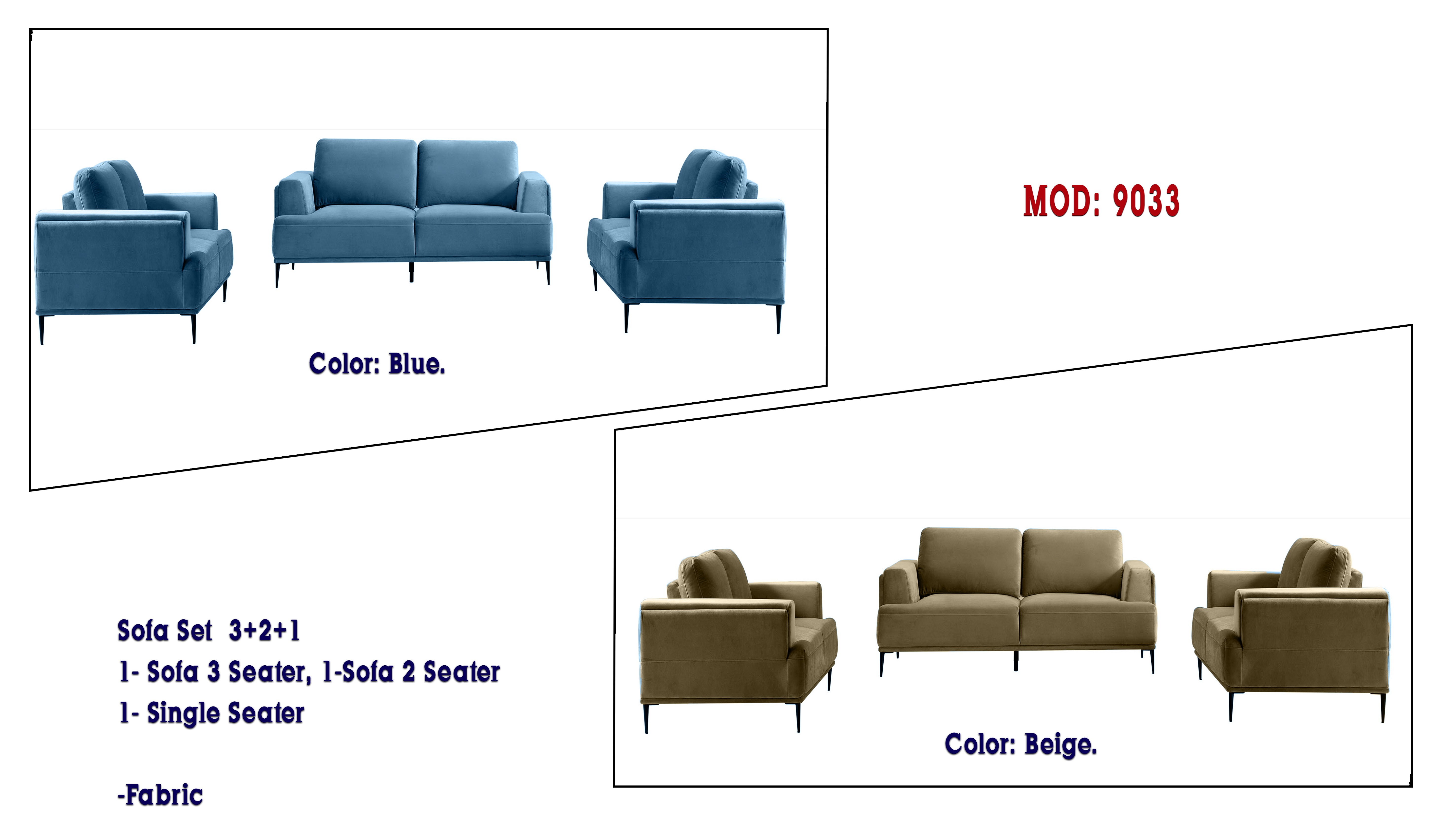 6 seaters sofa mod: 9033